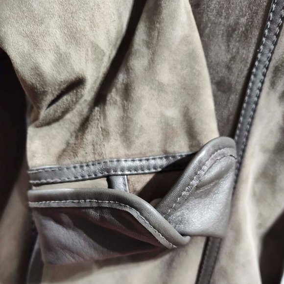 Classiques Entier Brown Gray Leather Jacket - Picture 7 of 9